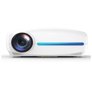 qfwcj full hd led projector with 4d digital keystone 6800 lumens home theater portable projector led projector (color : c2 white, size : 320 * 240 * 130mm)