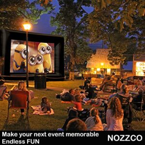 16 FT Outdoor Inflatable Projector Screen -NOZZCO- Portable Giant Movie Screen + 10x Printable Movie Ticker Templates + Lightweight & Easy to Inflate –Premium Material Made for Family Pool Party