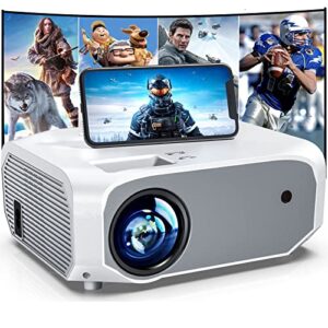 Projector with WiFi and Bluetooth, Projector, 5G WiFi Native 1080P 9500L 4K Supported, Outdoor Portable Projector with Screen, Home Theater Projector for HDMI/USB/PC/TV Box/iOS & Android Phone