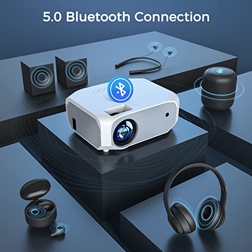 Projector with WiFi and Bluetooth, Projector, 5G WiFi Native 1080P 9500L 4K Supported, Outdoor Portable Projector with Screen, Home Theater Projector for HDMI/USB/PC/TV Box/iOS & Android Phone