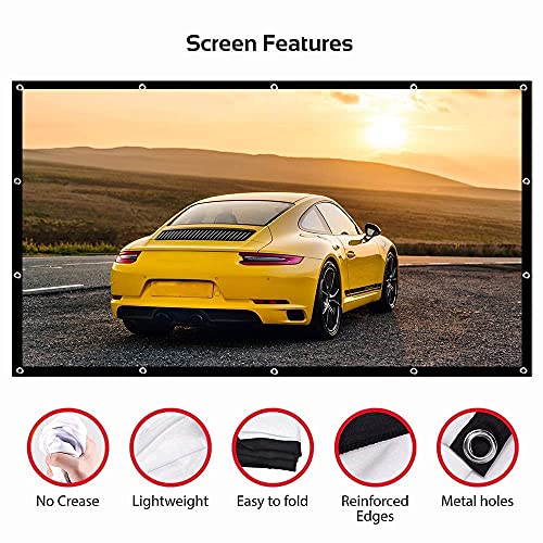 FMOGE Projector Simple Curtain Home Outdoor KTV Office Home Theater Portable 3D HD Projector Screen (Size : 150 inch)