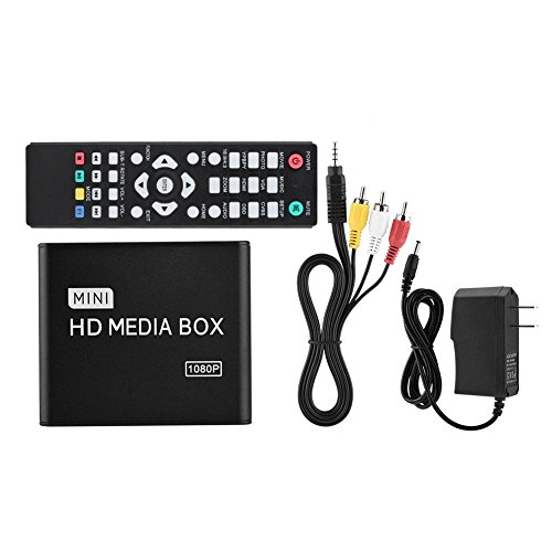 Mugast Multi Media Player,Mini FHD 1080P AV/YPrPb/HDMI/FAT16/FAT32/NTFS Stereo Multimedia Player for PAL/NTSC TV,Support SD/MMC Cards USB Devices 2.5in 1T Mobile Hard Disk Drive