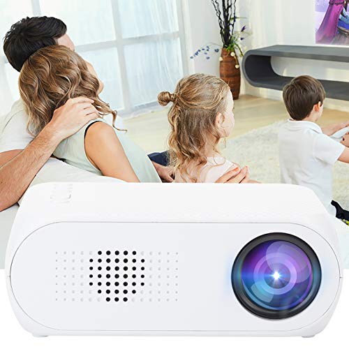 Jopwkuin Mini Projector 1920x1080 Resolution Portable Projector Home Theater Movie Projector with AV/USB/Micro Memory Card/HDMI Interface for Video Games, TV Series and Football Matches(US-Plug)