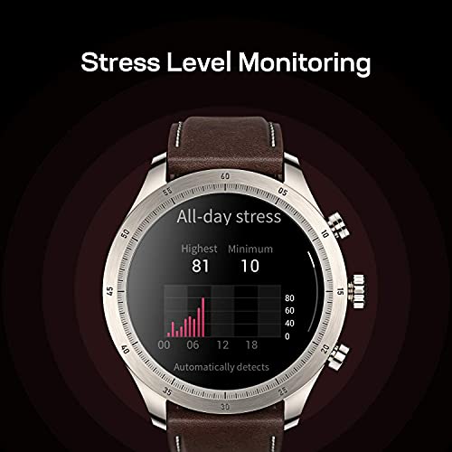 Amazfit Zepp Z Smart Watch for Men, Health Fitness Tracker, Alexa Built-In, 15 Days Battery Life, Blood Oxygen, Heart Rate, Sleep & Stress Monitoring, AMOLED Display, for Android Phone iPhone(Brown)