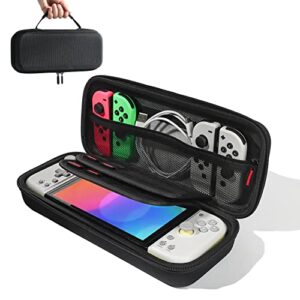 hard shell travel case compatible with hori split pad compact – carrying case for hori controllers + nintendo switch/switch oled console [portable] [lightweight] [full protection]
