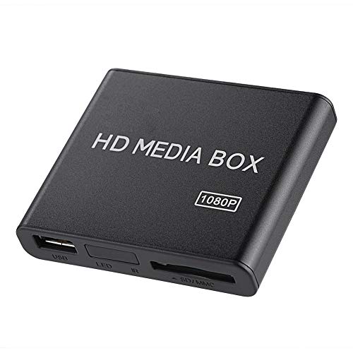 Full HD Mini Box Media Player 1080P HDMI Media Player Box Support USB MMC RMVB MP3 AVI MKV Portable Digital Player Support USB Drive, Mobile Hard Drive, SD Card(US)