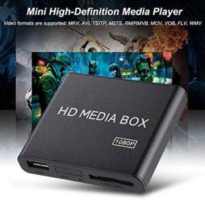 Full HD Mini Box Media Player 1080P HDMI Media Player Box Support USB MMC RMVB MP3 AVI MKV Portable Digital Player Support USB Drive, Mobile Hard Drive, SD Card(US)