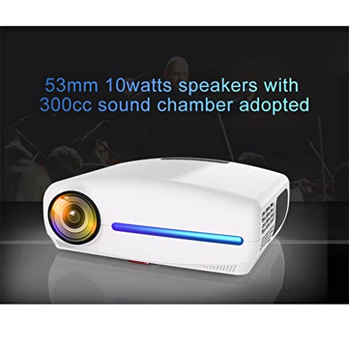 QFWCJ Full HD LED Projector with 4D Digital Keystone 6800 Lumens Home Theater Portable Projector LED Projector (Color : C2 Black, Size : 320 * 240 * 130mm)