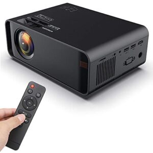 ashata video projecto,mini portable led 4k 1080p smart projector ,hd led 3d video projector hdmi usb vga av home theater projector 480p standard version 110-240v (black )