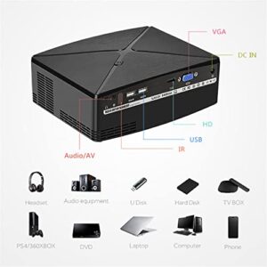 DROOS LED Mini Projector WiFi Portable USB VGA AV HDMI Home Theater Projector (Color : C80UP-Black, Size : 19 x 16 x 7 cm) (C80 bl(projectors)