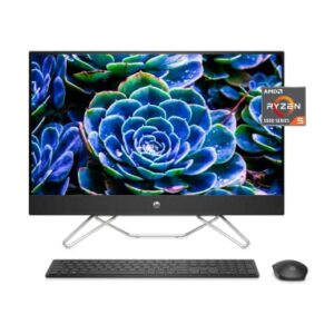 HP 27” All-in-One Desktop, AMD Ryzen 5 5500U, 16 GB RAM, 512 GB SSD, Full HD IPS Touchscreen, Windows 11 Home, 4 USB Ports, Privacy Camera, Dual Mics, Wireless Keyboard and Mouse (27-cb0060, 2021)