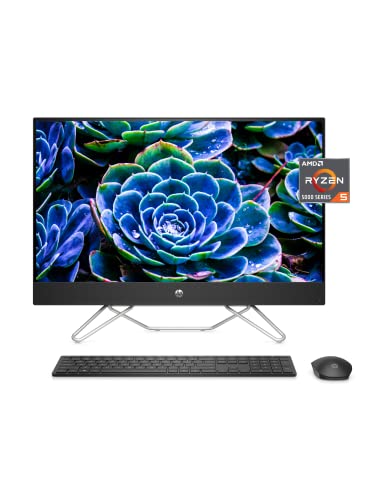 HP 27” All-in-One Desktop, AMD Ryzen 5 5500U, 16 GB RAM, 512 GB SSD, Full HD IPS Touchscreen, Windows 11 Home, 4 USB Ports, Privacy Camera, Dual Mics, Wireless Keyboard and Mouse (27-cb0060, 2021)