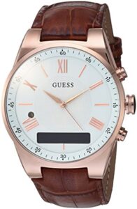 guess men’s stainless steel connect smart watch – amazon alexa, ios and android compatible, color: brown (model: c0002mb4)