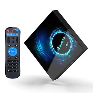 android 10.0 tv box smart android tv box media player quad-core 4gb ram 64gb rom support 2.4g wifi/h.265/ usb 2.0/ 100m lan/ 3d 6k ultra hd