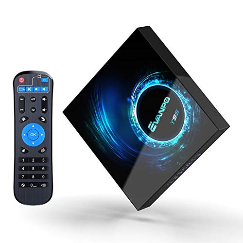 Android 10.0 TV Box Smart Android TV Box Media Player Quad-Core 4GB RAM 64GB ROM Support 2.4G WiFi/H.265/ USB 2.0/ 100M LAN/ 3D 6K Ultra HD