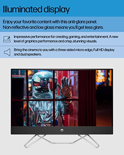 HP All-in-One Bundle PC, 27" Full HD Micro-Edge Touchscreen Display, 12thGeneration Intel Core i5 Processor, Intel Iris Xe Graphics, 12 GB SDRAM, 512 GB SSD, Windows11 Home OS, Wi-Fi (27-cb1170, 2022)
