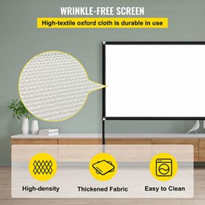 VEVOR Outdoor Movie Screen w/ Stand 80" Portable Movie Screen 16:9 HD Wide Angle Outdoor Projector Screen Easy Assembly Portable Projector Screen w/ Storage Bag Projector Screen Stand for Outdoor Use