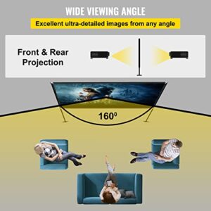 VEVOR Outdoor Movie Screen w/ Stand 80" Portable Movie Screen 16:9 HD Wide Angle Outdoor Projector Screen Easy Assembly Portable Projector Screen w/ Storage Bag Projector Screen Stand for Outdoor Use