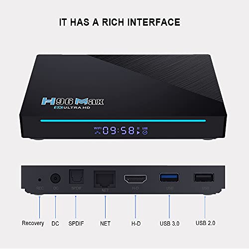 Doole H96 MAX RK3566 Smart TV Box Android 11.0 8K Media Player with BT Voice Control Set top Box (8G 128G)