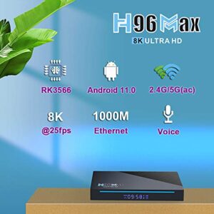 Doole H96 MAX RK3566 Smart TV Box Android 11.0 8K Media Player with BT Voice Control Set top Box (8G 128G)