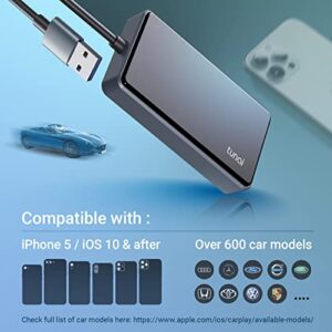 TUNAI Dragonfly Wireless CarPlay Adapter for Apple iPhone, Car Play Dongle for Factory OEM Wired CarPlay Cars, Bluetooth Magic Box Plug & Play, Auto Reconnect, Online Update, USB A &Type C Compatible
