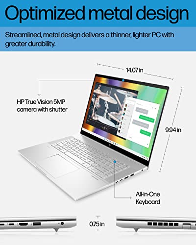 HP Envy -Laptop PC, Intel Arc A370M Graphics, 12th Gen Intel Core i7-12700H, 16 GB -RAM, 512 GB SSD, 16” WQXGA Touchscreen, 100% sRGB, Windows 11 Home, HP Fast Charge, Camera -Cover (16-h0010nr, 2022)