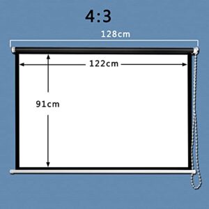 LENG Wall Mounted Projection Screen 60'' Roll Up Projector Screen Portable Movie Screen Outdoor Lightweight Little Screen for Home Cinema, Meeting Presentation (Size : 4:3)