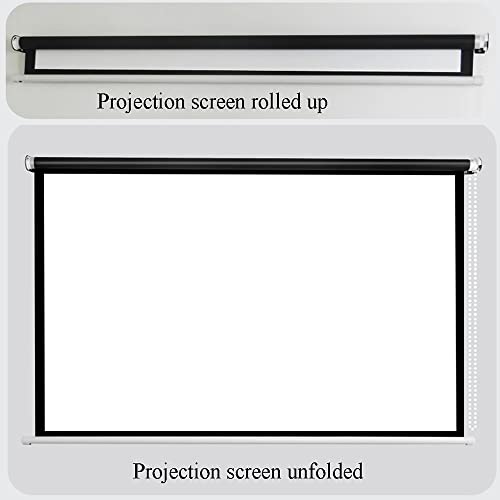 LENG Wall Mounted Projection Screen 60'' Roll Up Projector Screen Portable Movie Screen Outdoor Lightweight Little Screen for Home Cinema, Meeting Presentation (Size : 4:3)