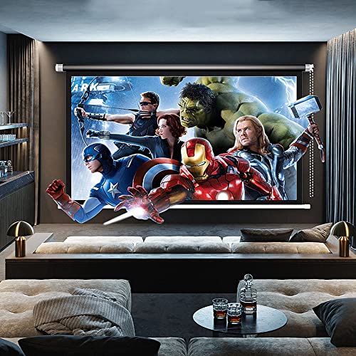 LENG Wall Mounted Projection Screen 60'' Roll Up Projector Screen Portable Movie Screen Outdoor Lightweight Little Screen for Home Cinema, Meeting Presentation (Size : 4:3)