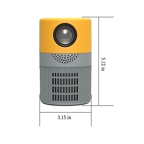 Portable Mini Movie Projector, HD Home Theater Projector Built-in Speaker Compatible with HDMI, USB, Laptop, Computer Small Projectors for Bedroom Outdoor Video Projector (Yellow)