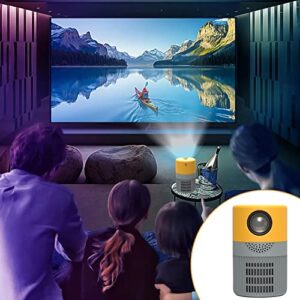 Portable Mini Movie Projector, HD Home Theater Projector Built-in Speaker Compatible with HDMI, USB, Laptop, Computer Small Projectors for Bedroom Outdoor Video Projector (Yellow)