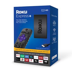 roku express+ hd streaming media player with voice remote