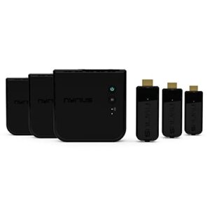 nyrius aries prime wireless video hdmi transmitter & receiver for streaming hd 1080p 3d video & digital audio from laptop, pc, cable, netflix, youtube, ps4 to hdtv – npcs549 (pack of 3)