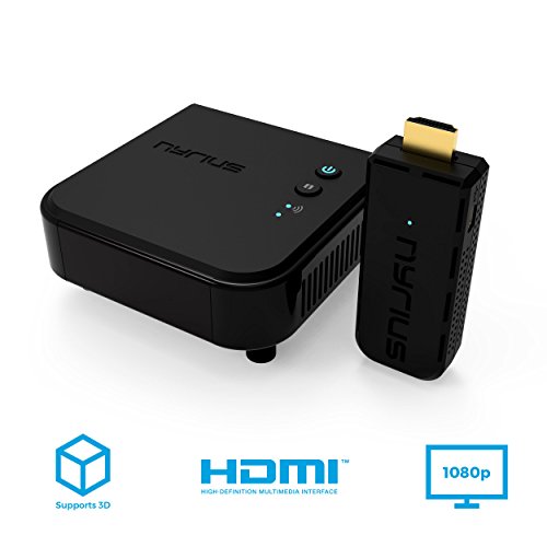 Nyrius Aries Prime Wireless Video HDMI Transmitter & Receiver for Streaming HD 1080p 3D Video & Digital Audio from Laptop, PC, Cable, Netflix, YouTube, PS4 to HDTV - NPCS549 (Pack of 3)