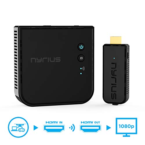 Nyrius Aries Prime Wireless Video HDMI Transmitter & Receiver for Streaming HD 1080p 3D Video & Digital Audio from Laptop, PC, Cable, Netflix, YouTube, PS4 to HDTV - NPCS549 (Pack of 3)