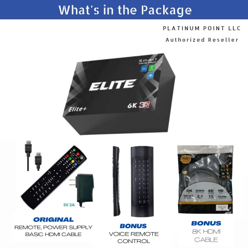 Professional Seller New Elite Plus 2022 Android 9 TV Box Voice Control Remote, with 4Gb RAM & 32 GB Media Player Free 3 Day Shipping in USA