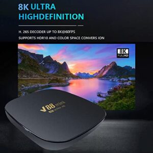 Hilary 1 Set Mini Smart TV Box V88 TV Box Android 12 Allwinner H3 Core 2.4G WiFi 8K Set Top Box 8GB+128GB Media Player US Plug