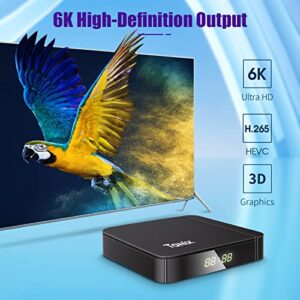 Android TV Box 11.0, Android Box 2GB RAM 16GB ROM Support 2.4G/5.8G WiFi6 Ethernet BT 5.0 3D/6K HDR 10+ Video Smart TV Box