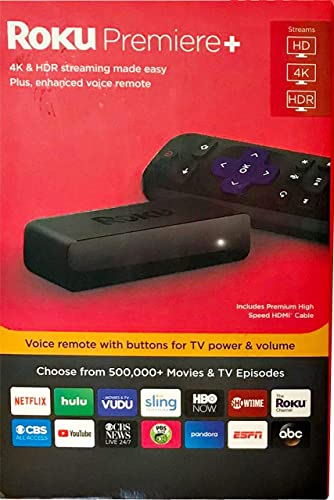 Roku Premiere+ 4K HDR Streaming Player (Renewed)