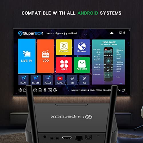 2023 The Best Version of English Android 9.0 OS S3Pro S3 pro TV Box Powerful Quad-core Processor Connection Support HD 6K User-Friendly Interface Come with Mini-Keyboard