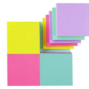 Post-it Super Sticky Notes, 3x3 in, 24 Pads/Pack, 70 Sheets/Pad, Amazon Exclusive Bright Color Collection, Aqua Splash, Acid Lime, Tropical Pink and Iris Infusion