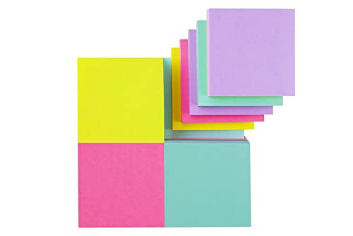 Post-it Super Sticky Notes, 3x3 in, 24 Pads/Pack, 70 Sheets/Pad, Amazon Exclusive Bright Color Collection, Aqua Splash, Acid Lime, Tropical Pink and Iris Infusion