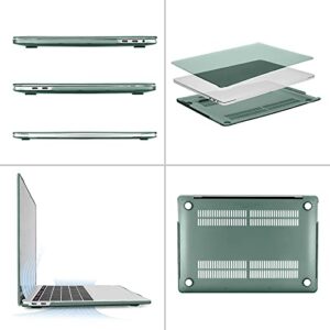 MOSISO Compatible with MacBook Pro 13 inch Case M2 2023, 2022, 2021-2016 A2338 M1 A2251 A2289 A2159 A1989 A1708 A1706, Plastic Hard Shell&Keyboard Cover&Screen Protector&Storage Bag, Midnight Green
