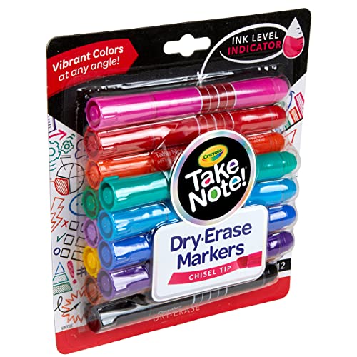 Crayola Low Odor Dry Erase Markers for Kids & Adults, Chisel Tip, Back To School Supplies, 12 Count