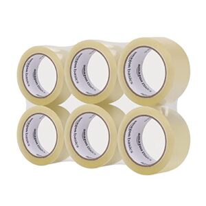 amazon basics packaging tape, 1.9 in x 54.7 yards, 2.7mil thickness (6-roll), clear