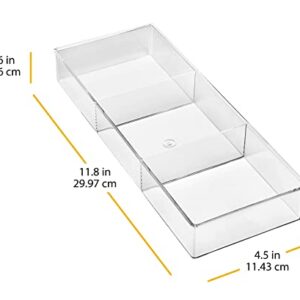 Whitmor 3 Section Small Easy Clean Clear Plastic Resin Drawer Organizer