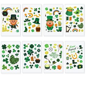 16 sheets st.patrick’s day stickers for kids, shamrock stickers for envelopes cards craft scrapbooking decorative, st patricks day parties favors decorations gift supplies for toddlers and adults