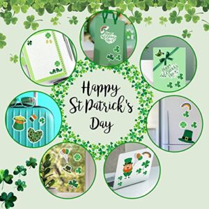 16 Sheets St.Patrick's Day Stickers for Kids, Shamrock Stickers for Envelopes Cards Craft Scrapbooking Decorative, St Patricks Day Parties Favors Decorations Gift Supplies for Toddlers and Adults