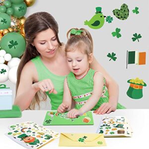 16 Sheets St.Patrick's Day Stickers for Kids, Shamrock Stickers for Envelopes Cards Craft Scrapbooking Decorative, St Patricks Day Parties Favors Decorations Gift Supplies for Toddlers and Adults