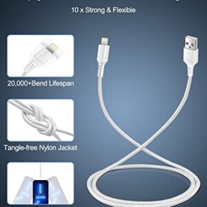 iPhone Fast Charger Kit for iPhone 14/13/12/11 Pro Max, X/XR/XS/SE, 8/7 Plus, 6/6s/5c, Quick Charge 3.0 Wall Plug Cigarette Lighter Car Adapter + Apple MFI Certified USB to Lightning Cable[2Pcs/3FT]